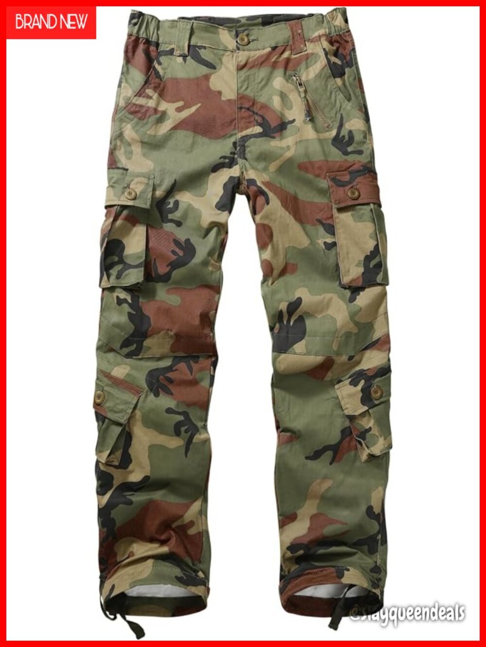 Women's Cargo Pants Relaxed Fit Straight Leg Work Pants with 9 Pockets